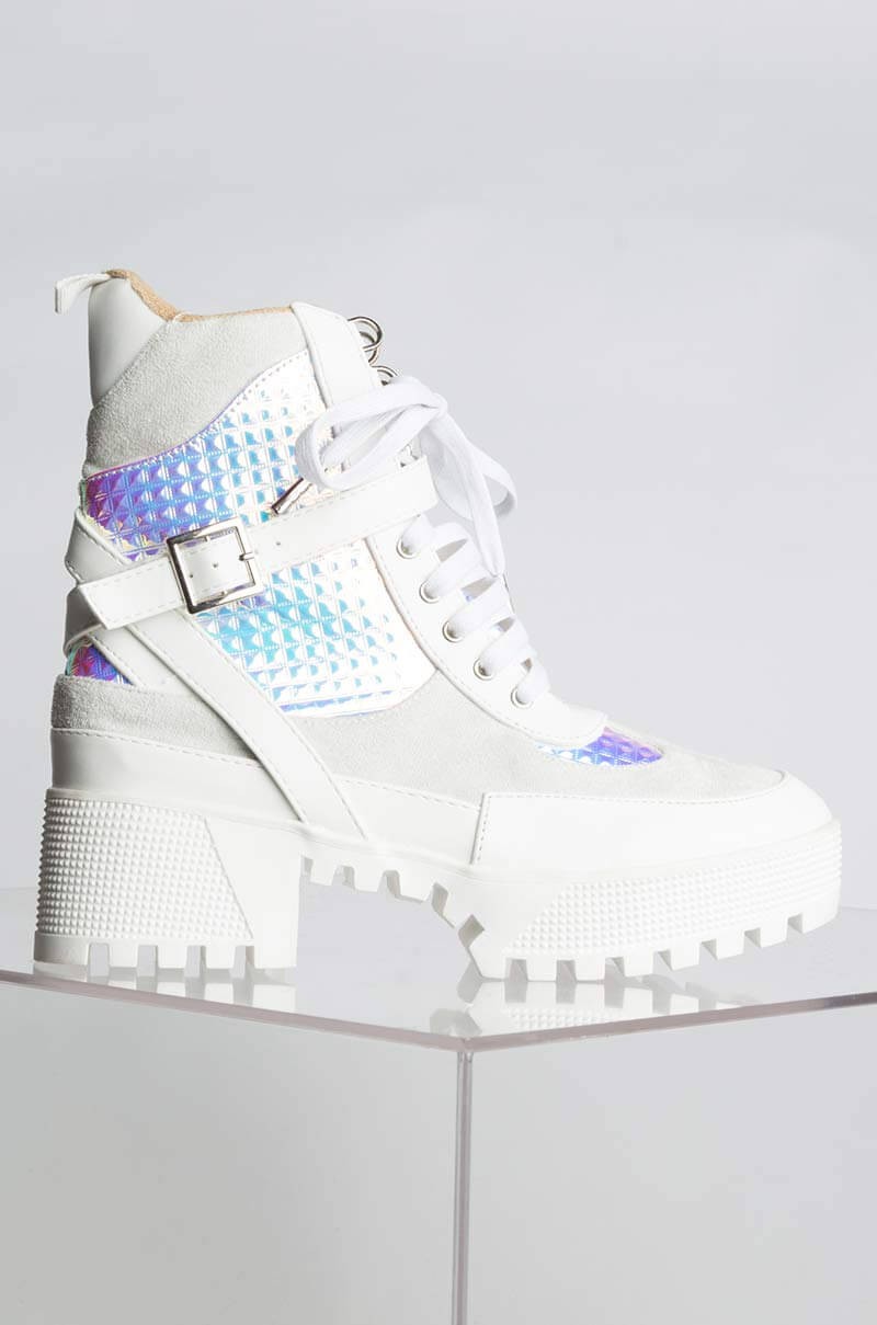 ICED COMBAT BOOT-WHITE