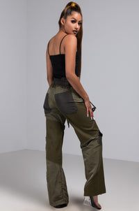 Laura Beltt me down Pants-Olive