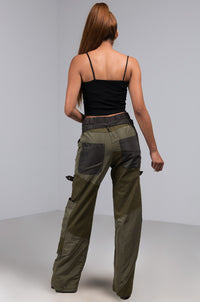 Laura Beltt me down Pants-Olive